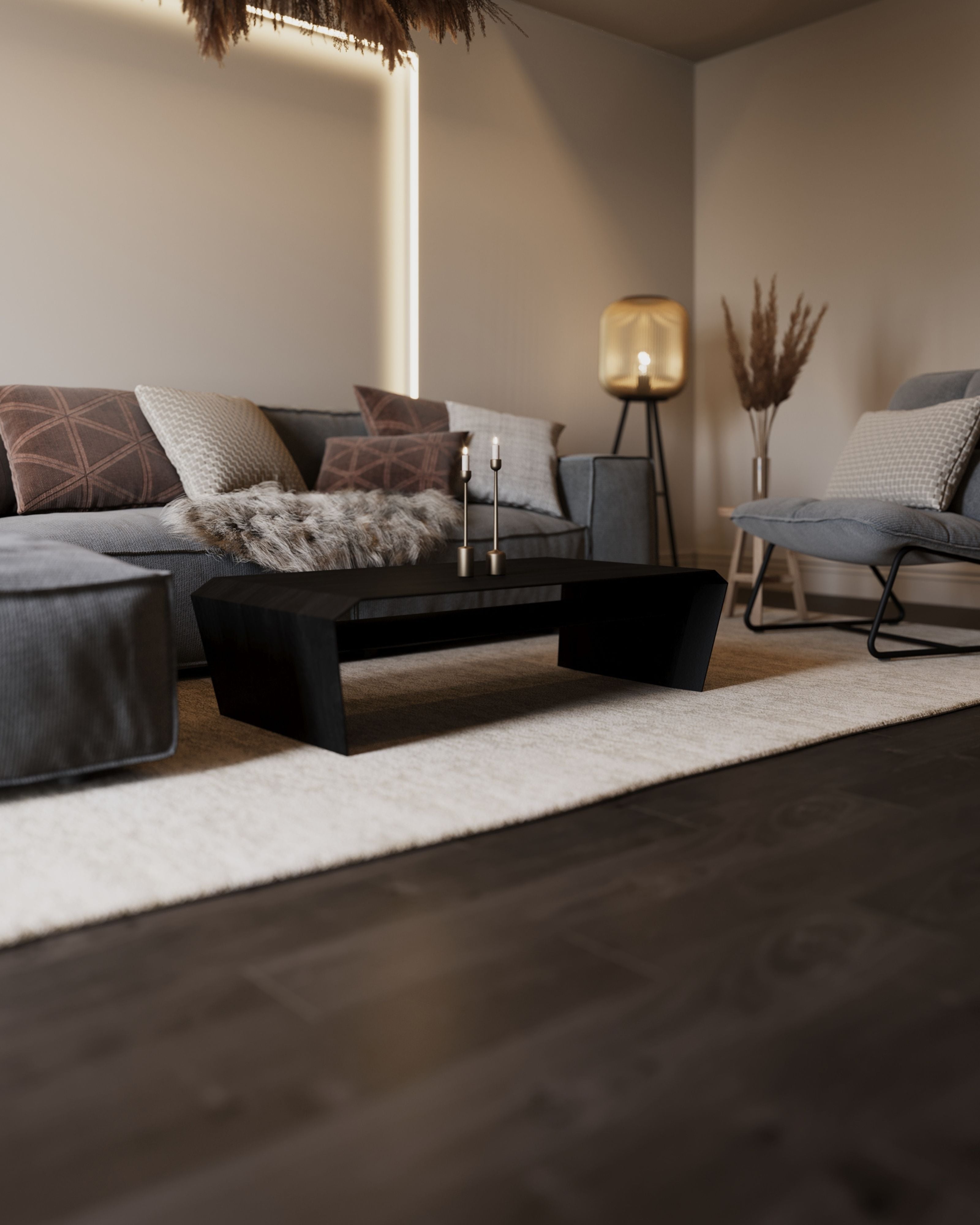 Design-Schreibtisch & Couchtisch aus Massivholz