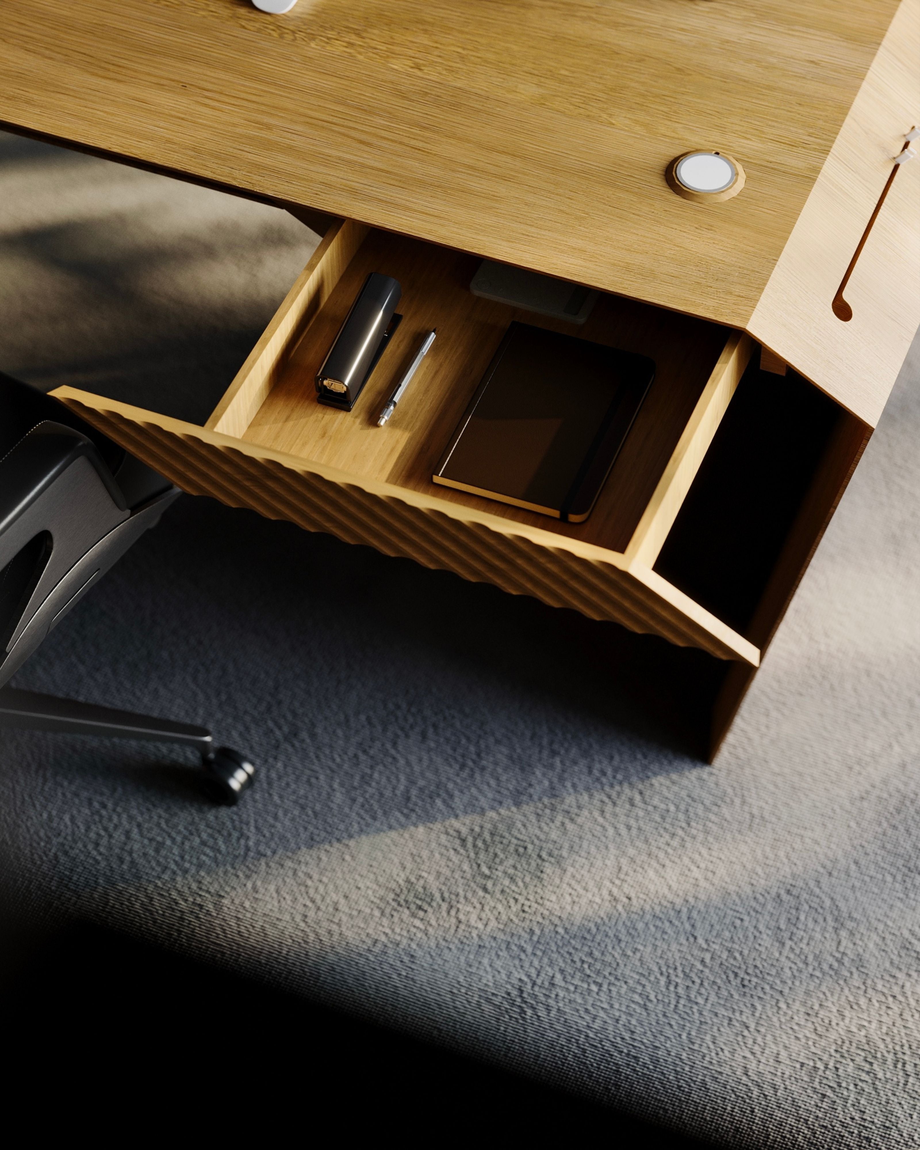 Design-Schreibtisch & Sideboard aus Massivholz
