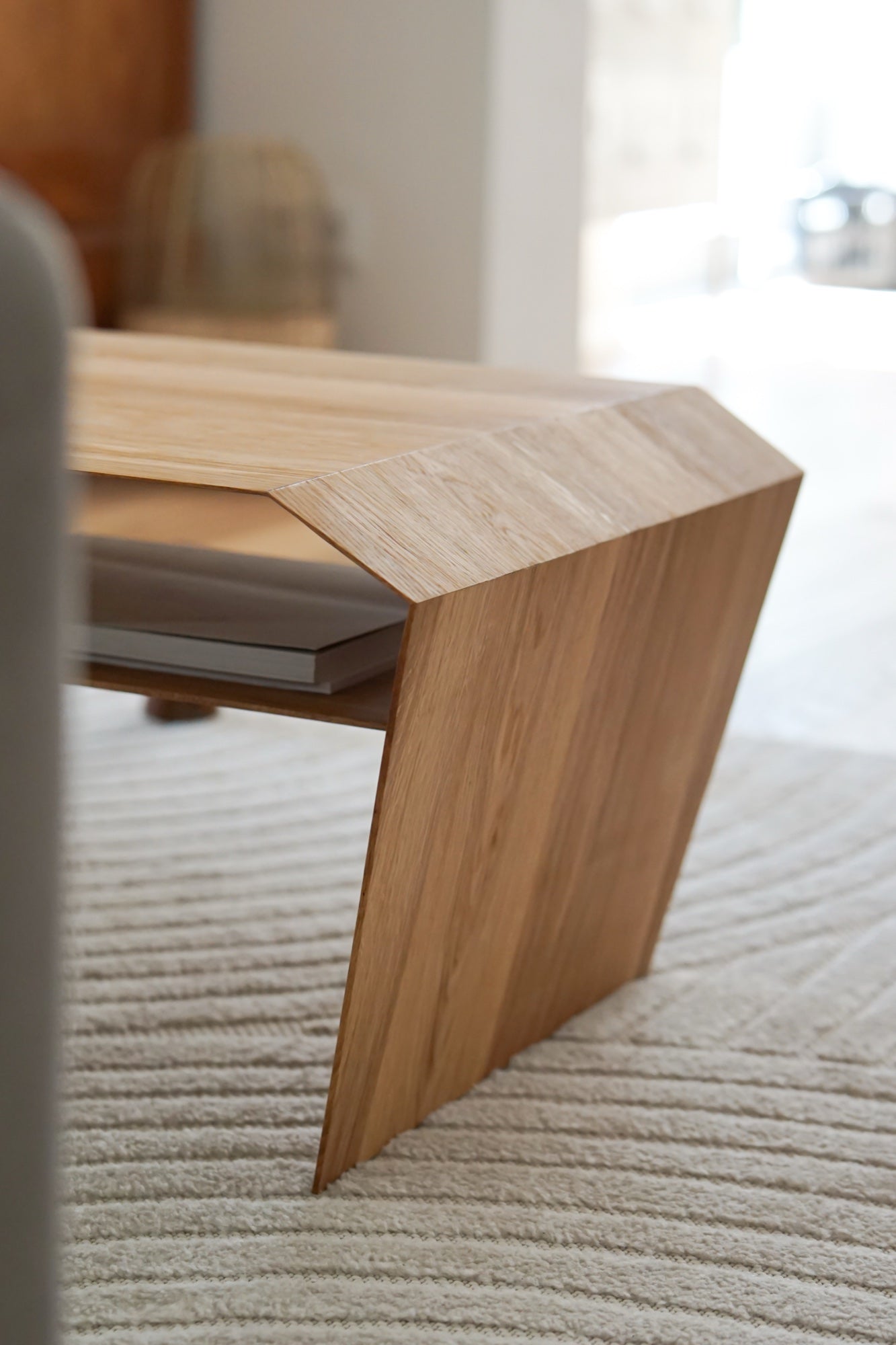 EDELHOLZ LoungePURE Couchtisch Material in hellem Holzton