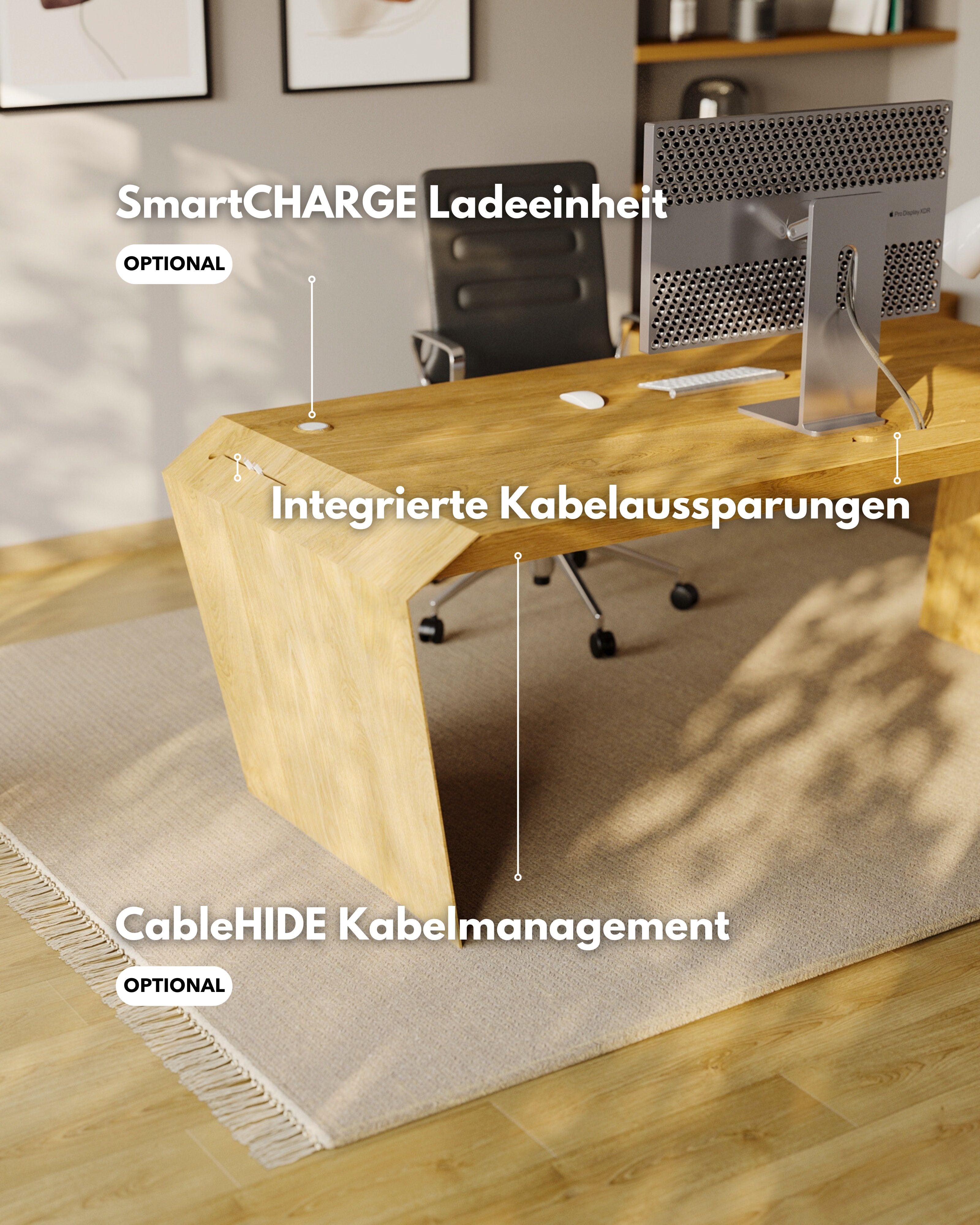 Schreibtisch aus Massivholz
