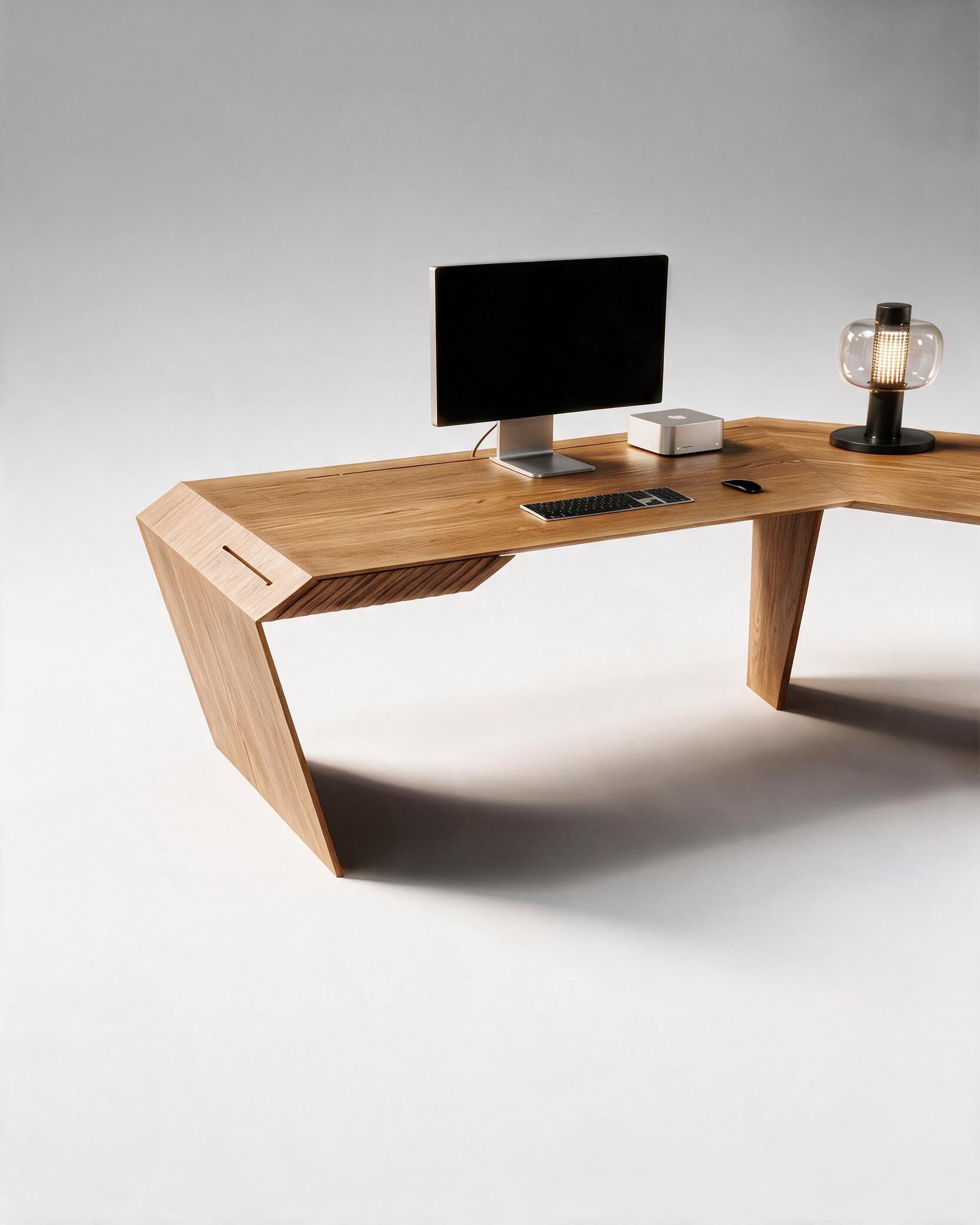 EDELHOLZ ArcPURE zusätzliche Schublade unter dem linken Schenkel in Golden Timber [finish:golden-timber]
