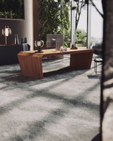 EDELHOLZ DeskPRO Schreibtisch in Golden Timber, Video mit Musik, Rundgang um den Tisch im Büro [finish:golden-timber]