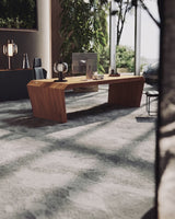 EDELHOLZ DeskPURE Schreibtisch in Golden Timber, Video mit Musik, Rundgang um den Tisch im Büro [finish:golden-timber]