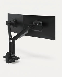 Viewprime Monitorarm für zwei Monitore in Schwarz mit Tischklemme - KI-generierte Visualisierung