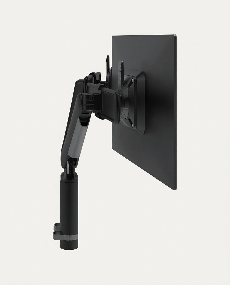 Viewprime Monitorarm für zwei Monitore - Seitenansicht mit Gasdruckfeder - KI-generierte Visualisierung